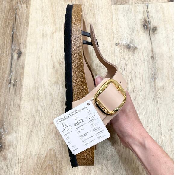 Staud x Birkenstock Gizeh Sandals In High Shine Beige 9 NWT - Picture 6 of 6